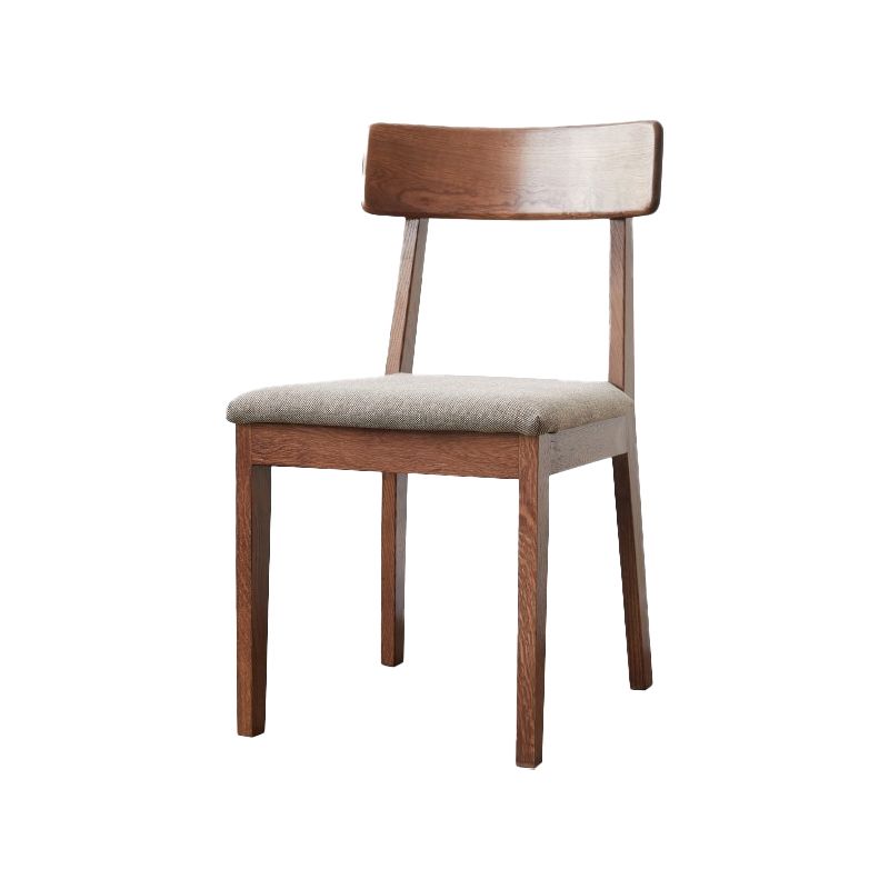 Eigentijdse gestoffeerde armloze stoel, indoor eiken eetstoel