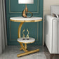 Contemporary Metal C Side Table Slate Top Round Side End Table