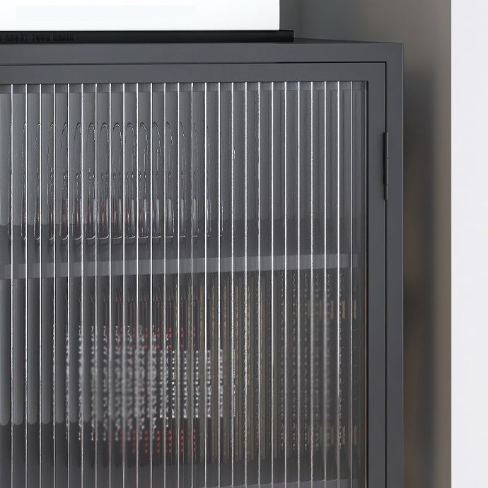 Iron Soggiorno del salotto del salotto mobile moderno server moderno con archiviazione e porta di vetro