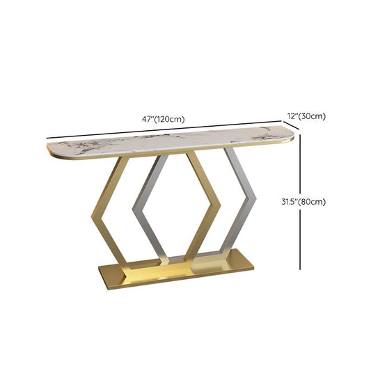 Mesa de acento de consola glamera mesa de sofá de acabado antiguo en piedra