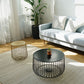 Mid-century Modern Iron Round Coffee Table, Frame Base Cocktail Table Clearhalo 'Coffee & Accent Tables' 'Coffee Tables' 'coffee_tables' 'furn' 'furn_coffee_tables' 'Furniture' 'Living Room Furniture' 1200x1200_4ee881d2-c50e-4688-b757-ab73bb263058