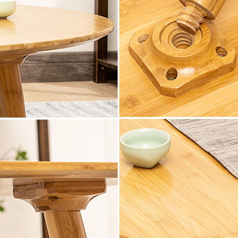 Round Wooden Coffee Table Four Legs Cocktail Table in Natural Clearhalo 'Coffee & Accent Tables' 'Coffee Tables' 'coffee_tables' 'furn' 'furn_coffee_tables' 'Furniture' 'furniture_coffee_tables' 'Living Room Furniture' 1200x1200_4ee8a058-3d57-48b6-aaf7-281bd76dfb89