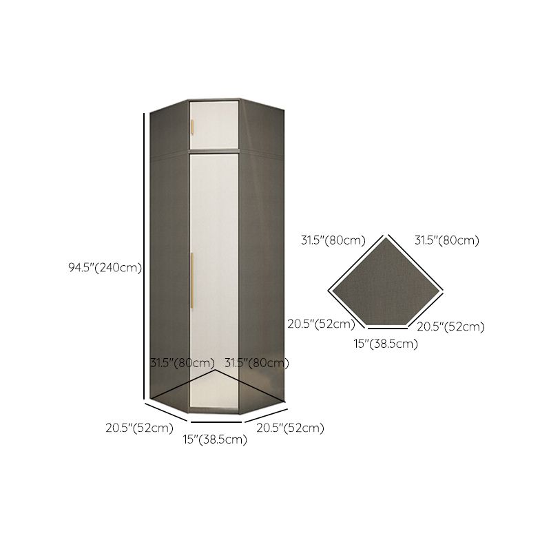 Hinged Wardrobe Armoire Modern Engineered Wood Storage Cabinet