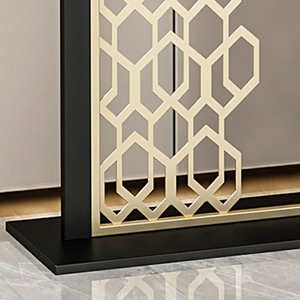 Tavolo console glam con top in pietra rettangolo e base nera per Hall