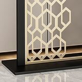Tavolo console glam con top in pietra rettangolo e base nera per Hall