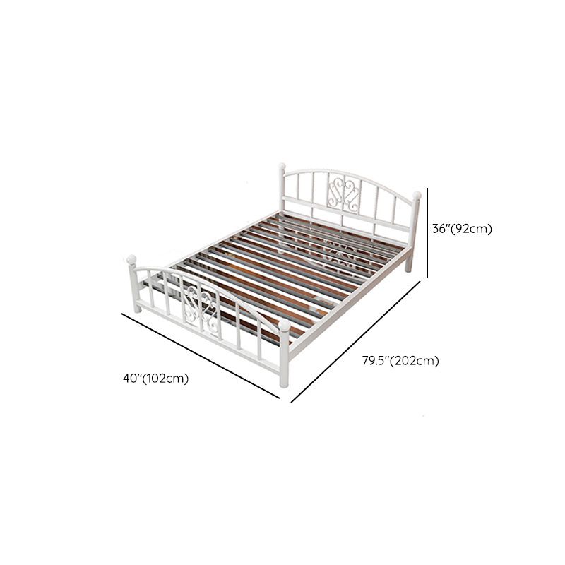 Modern Finish Metallic Open-Frame Bed Glam Wire-Grid Iron Bed Frame with Headboard