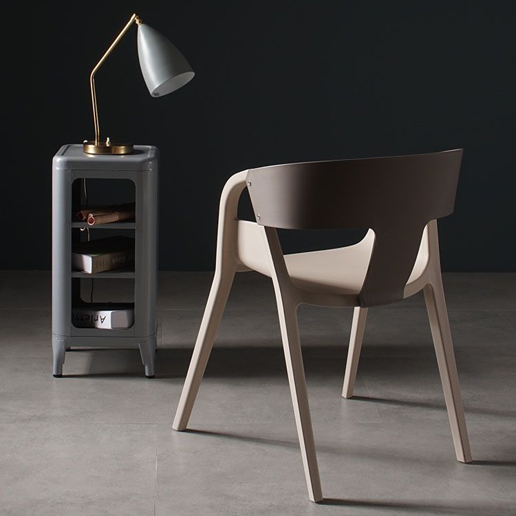 Scandinavian Open Back Side Chair Plastic Arm Chair for Home Use
