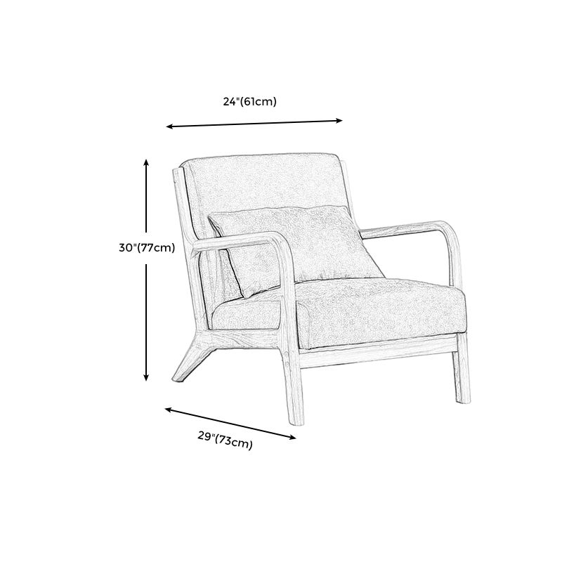 Lounge Accent Arm Chair Cotton Blend with Basic Four Legs and Pillow Back Clearhalo 'Accent Chairs' 'accent_chairs' 'Chairs & Seating' 'furn' 'furn_accent_chairs' 'Furniture' 'Living Room Furniture' 1200x1200_4eede200-58c5-47e0-969a-c151b7b4abc9