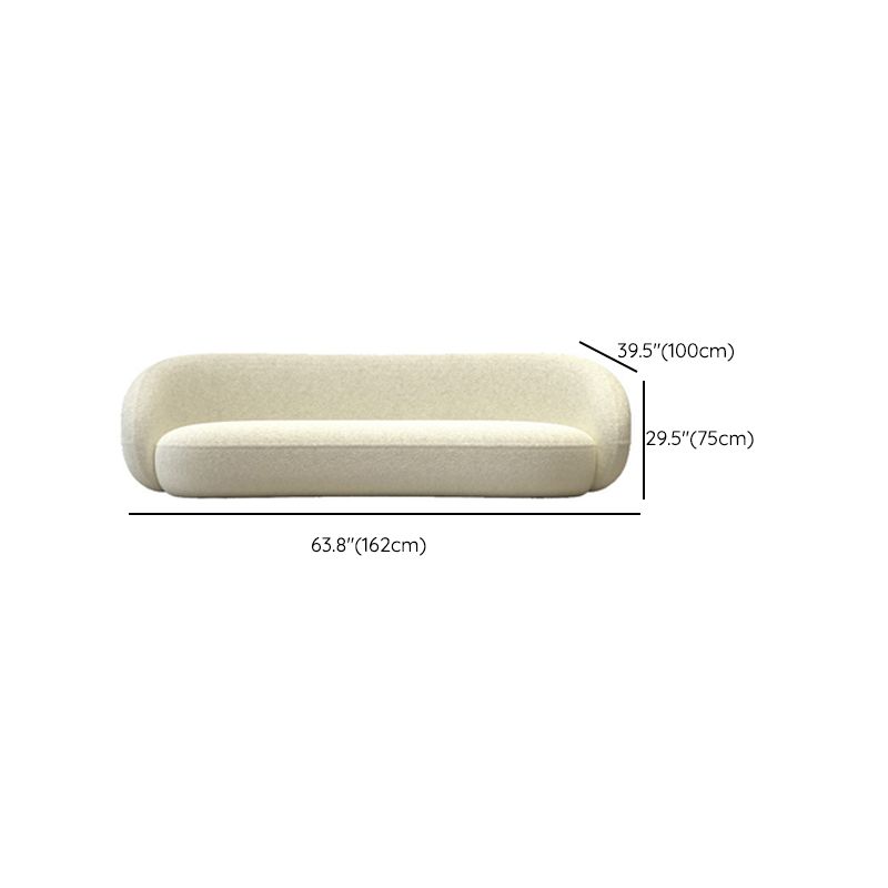 Contemporary Sloped Arm Curved Sofa White Tight Back Fabric Settee Clearhalo 'furn' 'furn_sofas' 'Furniture' 'Living Room Furniture' 'Sofa' 'sofas' 1200x1200_4eeee33b-e971-4f05-9e0d-d4402aef2563