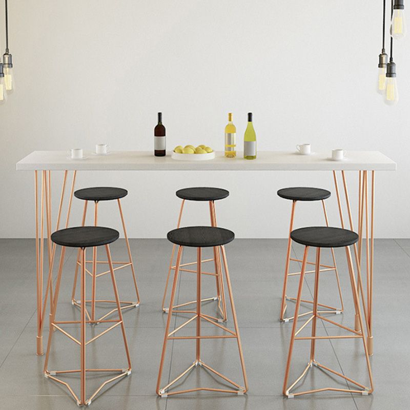 Glam Bar-height Table with Metal Base 41.3-inch Height Table Top Bar Table for Patio Clearhalo 'Bar Furniture' 'Bar Tables' 'bar_tables' 'furn' 'furn_bar_tables' 'Furniture' 'Kitchen & Dining Furniture' 1200x1200_4eef4aa8-dd41-4411-9349-58cded520c44