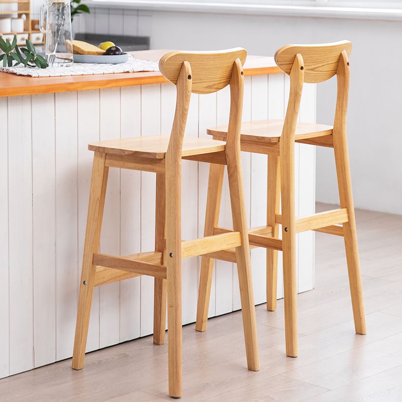 Scandinavian Footrest Solid Wood Bar Stool Low Back Home Stool Clearhalo 'Bar Furniture' 'Bar Stools' 'bar_stools' 'furn' 'furn_bar_stools' 'Furniture' 'furniture_bar_stools' 'Kitchen & Dining Furniture' 1200x1200_4eef7825-efff-48d7-98ef-09cba6cda99e