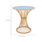 Glam Stone Dining Room Table Pedestal Base Casual Dining Table
