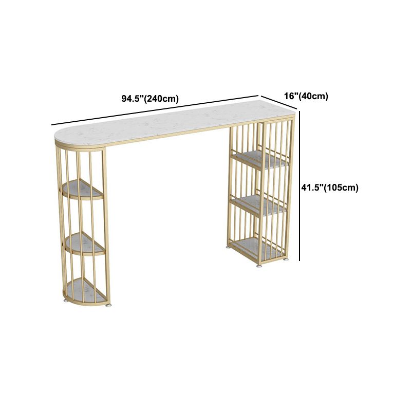 1/2/3 Pieces Glam Iron Bar Table Set White Faux Marble Top Bistro Set with Shelf Clearhalo 'Bar Furniture' 'furn' 'furn_home_bar_bar_sets' 'Furniture' 'Home Bars & Bar Sets' 'home_bar_bar_sets' 'Kitchen & Dining Furniture' 1200x1200_4ef12238-2755-42b3-ab87-bebf6f55d05b
