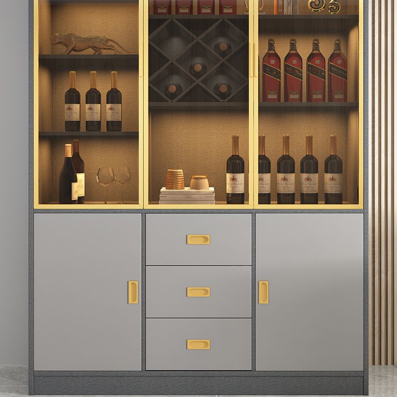 Glam Dining Room Sideboard Buffet Glass Cabinets with Storage Clearhalo 'buffet_sideboard' 'Buffets & Sideboards' 'furn' 'furn_buffet_sideboard' 'Furniture' 'Kitchen & Dining Furniture' 1200x1200_4ef17010-f618-4c22-8668-2c66cc09ef3a