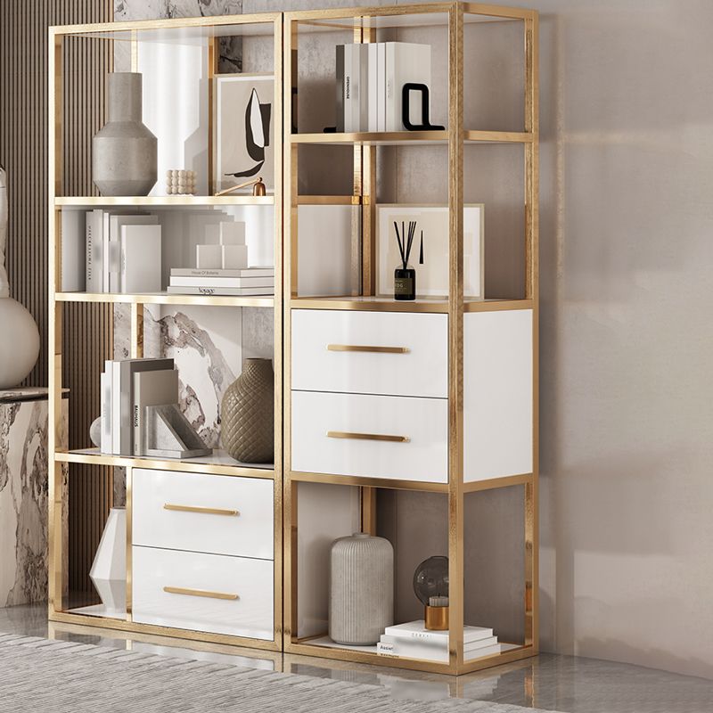 Glam Style Bookshelf Open Back Bookcase for Home Office and Study Room Clearhalo 'Bookcases' 'furn' 'furn_bookcases' 'Furniture' 'furniture_bookcases' 'Office Furniture' 1200x1200_4ef1c62d-8154-48d5-99af-a66523d0d8f1