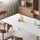 Modern Rectangular Stone Top White Dining Table with 4 Solid Wood Legs Clearhalo 'Dining Tables & Seating' 'Dining Tables' 'dining_table' 'furn' 'furn_dining_table' 'Furniture' 'Kitchen & Dining Furniture' 1200x1200_4ef1edad-27b7-43b4-a2f2-b08f26eb6764