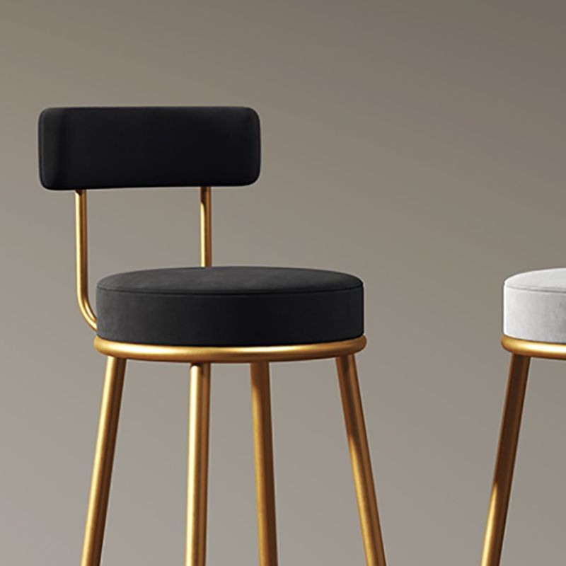 Nordic Glam Style Bar Stool Round Counter Bar Stool with Metal Legs Clearhalo 'Bar Furniture' 'Bar Stools' 'bar_stools' 'furn' 'furn_bar_stools' 'Furniture' 'furniture_bar_stools' 'Kitchen & Dining Furniture' 1200x1200_4ef27c19-ce1b-4631-b296-3c8e902ac567