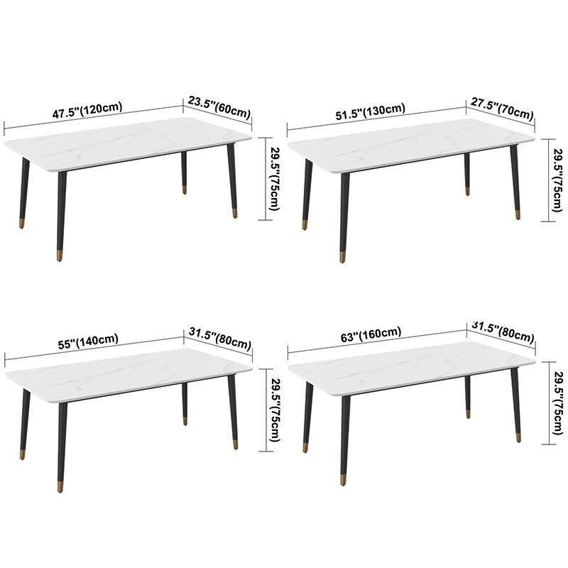 Metal Contemporary Rectangular Dining Table Sintered Stone Dining Table with 4 Legs Clearhalo ' dining_table' 'Dining Tables & Seating' 'Dining Tables' 'furn' 'furn_dining_table' 'Furniture' 'furniture_dining_table' 'Kitchen & Dining Furniture' 'kitchen&dining_furn' 'kitchen' 'kitchen_dining_table' 1200x1200_4ef2a760-176a-4568-a841-218f7b34d7b5