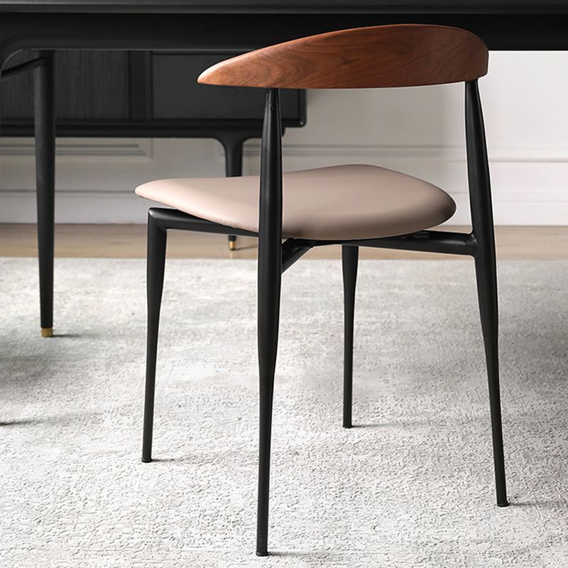 Armless Dining Chairs Industrielle Kunstleder -Seitenstühle für Esszimmer