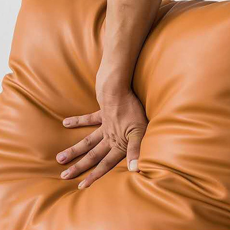 Square Arms 27" Wide Sled Based Faux Leather Arm Chair with Pillow Back Clearhalo 'Accent Chairs' 'accent_chairs' 'Chairs & Seating' 'furn' 'furn_accent_chairs' 'Furniture' 'furniture_accent_chairs' 'Living Room Furniture' 1200x1200_4ef3aa80-a450-410b-8f4f-abd829f747d4