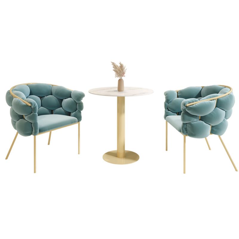 Glam Style Dining Room Set with Round Sintered Stone Top and Pedestal Base Dining Furniture Clearhalo 'Dining Room Sets' 'Dining Tables & Seating' 'dining_room_set' 'furn' 'furn_dining_room_set' 'Furniture' 'furniture_dining_room_set' 'Kitchen & Dining Furniture' 'kitchen&dining_furn' 'kitchen' 1200x1200_4ef3b305-86b3-457a-8f50-c099b335f65a