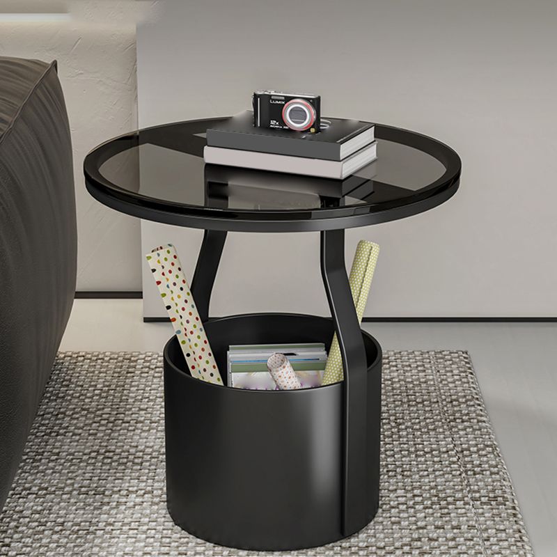 19.7" Storage Round Side Table Metal Drum Sofa Side Accent Table Clearhalo 'Coffee & Accent Tables' 'End & Side Tables' 'end_side_tables' 'furn' 'furn_end_side_tables' 'Furniture' 'Living Room Furniture' 1200x1200_4ef3dab8-e718-4d2c-b314-e8c76eee96f8
