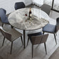 Modern Style Sintered Stone Dining Table Gray Round Drop-Leaf Table with 4 Legs Clearhalo ' dining_table' 'Dining Tables & Seating' 'Dining Tables' 'Furniture' 'furniture_dining_table' 'Kitchen & Dining Furniture' 'kitchen&dining_furn' 'kitchen' 'kitchen_dining_table' 1200x1200_4ef4f319-8122-41f3-9bff-d490a9d5d9aa