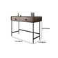 2 Drawers Dressing Table 30.7" High Vanity Set with Stool in Brown
