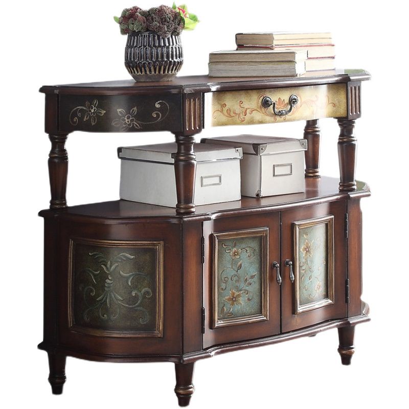 Mid-Century Modern Distressed Wood Storage Cabinet 1 - Door & 1 - Drawer Cabinet Clearhalo 'Cabinets & Chests' 'cabinets_chests' 'furn' 'furn_cabinets_chests' 'Furniture' 'Living Room Furniture' 1200x1200_4ef6353c-f8b2-49aa-9fb4-8537feb5e53e