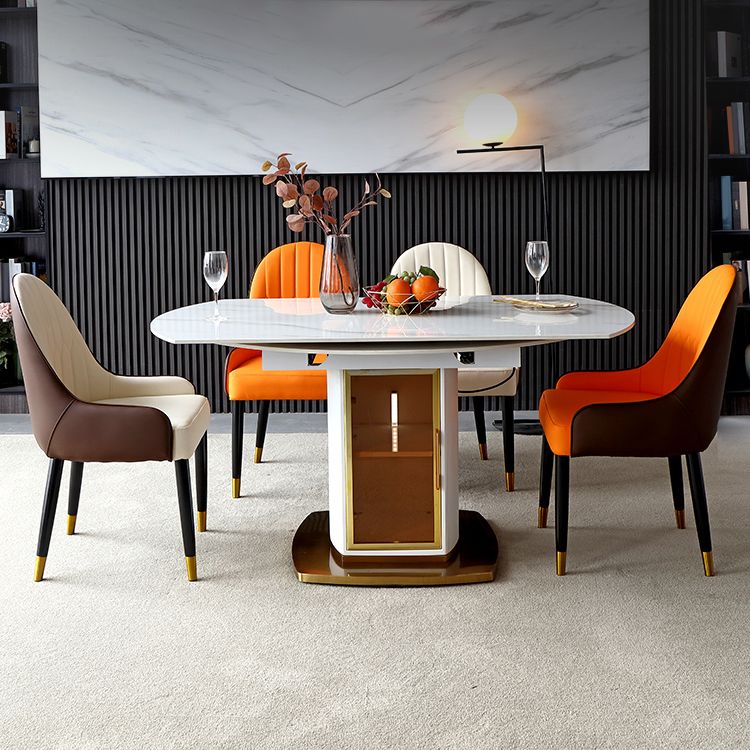 Round Pedestal Dinner Table Traditional Luxury Drop-Leaf Dining Table for Indoor Clearhalo ' dining_table' 'Dining Tables & Seating' 'Dining Tables' 'furn' 'furn_dining_table' 'Furniture' 'furniture_dining_table' 'Kitchen & Dining Furniture' 'kitchen&dining_furn' 'kitchen' 'kitchen_dining_table' 1200x1200_4ef6baa5-9b4e-44de-b612-0bf235070b5a