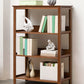Modern Brown Vertical Book Shelf Bamboo Etagere Open Plank voor thuis
