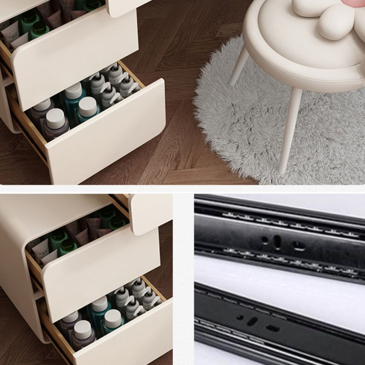 Contemporary Dressing Table Bedroom Wood Lighted Mirror Make-up Vanity