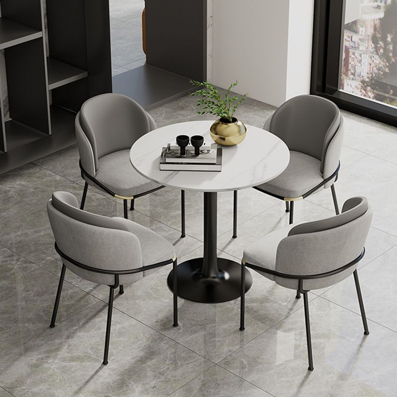 White Stone Round Dining Table Set 1/3/4/5 Pcs Modern Dinette Set Clearhalo 'Dining Room Sets' 'Dining Tables & Seating' 'dining_room_set' 'furn' 'furn_dining_room_set' 'Furniture' 'Kitchen & Dining Furniture' 1200x1200_4ef8cdf4-f26f-4d7a-b0f8-02006663c7a2