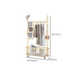 Contemporary Solid Color Coat Hanger Free Standing Storage Basket Coat Rack with Castors