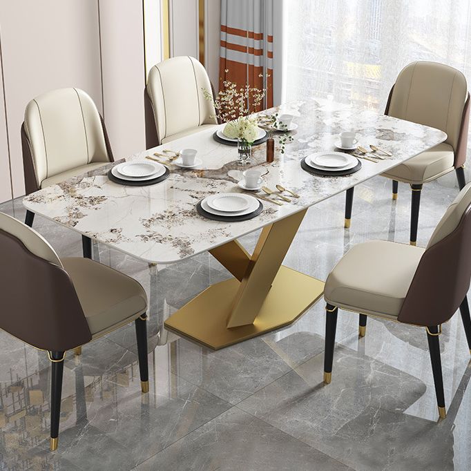 Rectangle Sintered Stone Dining Table Modern Metal Pedestal Base Table for Restaurant Clearhalo ' dining_table' 'Dining Tables & Seating' 'Dining Tables' 'furn' 'furn_dining_table' 'Furniture' 'furniture_dining_table' 'Kitchen & Dining Furniture' 'kitchen&dining_furn' 'kitchen' 'kitchen_dining_table' 1200x1200_4efd22ec-ebf4-4ab3-8e45-ffd4df6891d3