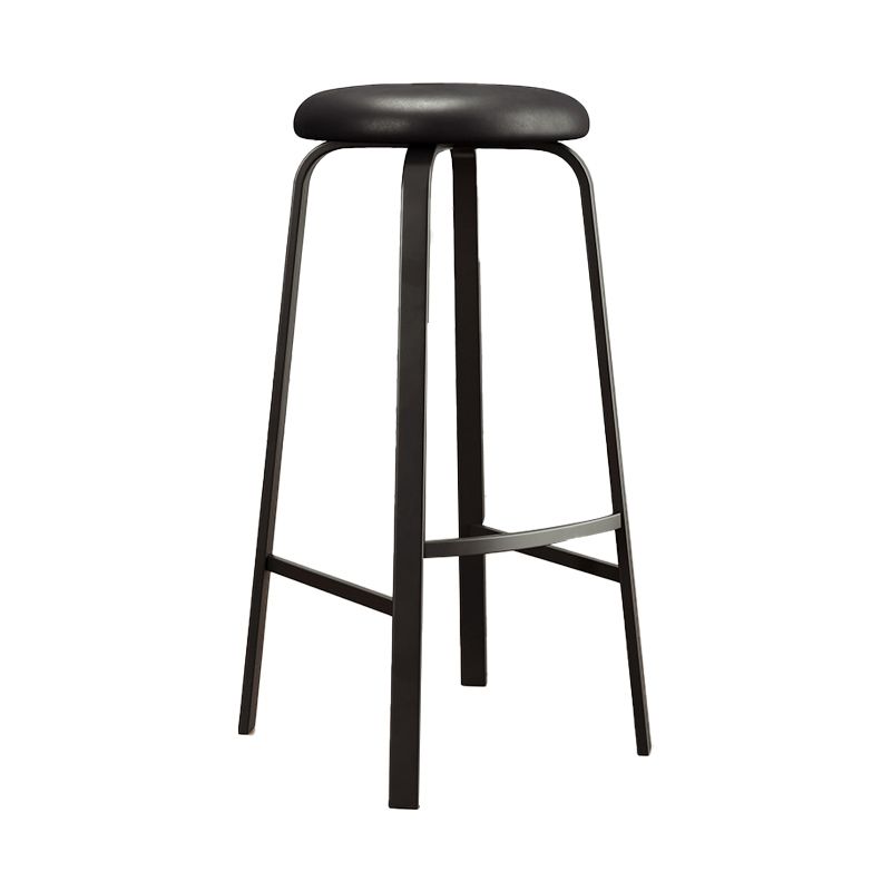 Contemporary Matte Finish Upholstered Stool Footrest Iron Bar Stool Clearhalo 'Bar Furniture' 'Bar Stools' 'bar_stools' 'furn' 'furn_bar_stools' 'Furniture' 'furniture_bar_stools' 'Kitchen & Dining Furniture' 1200x1200_4efd34ff-9be1-4ef3-b18a-19b19228c866