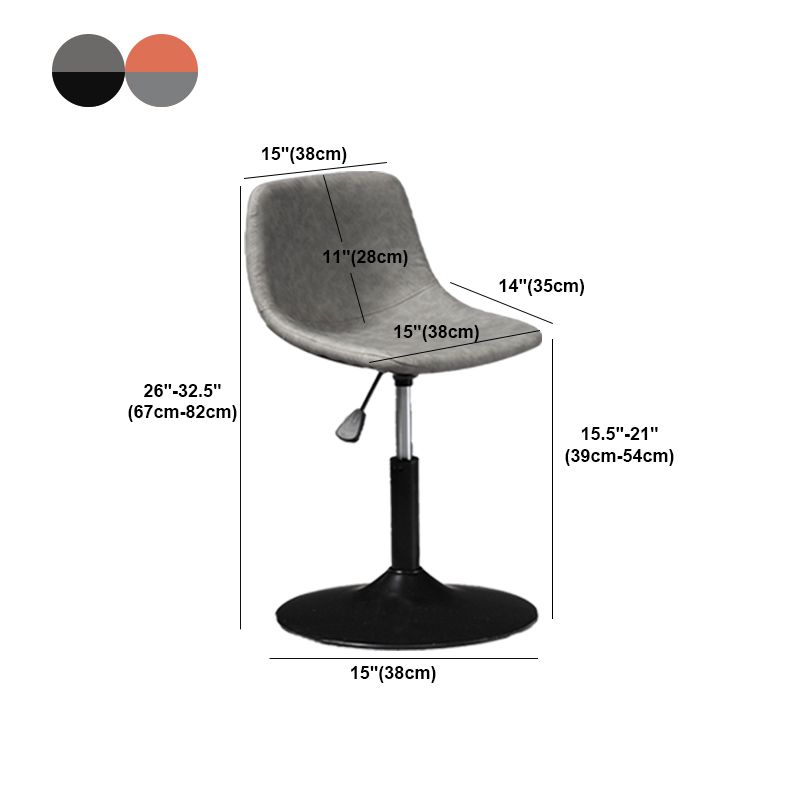 Scandinavische metalen barkrukkenleer Leer Low Back Teller Stool