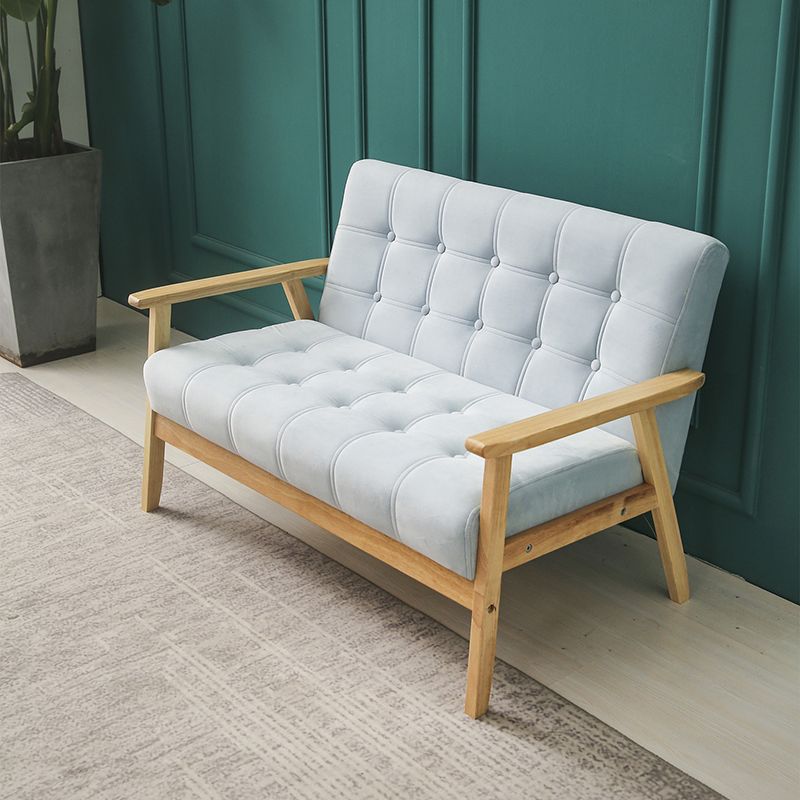 ブラウンモダンビスケットバック本革標準ソファ27.56 "高四角いアームソファ