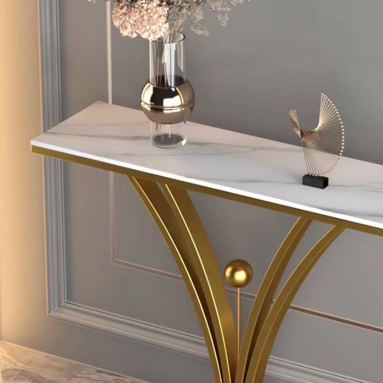 Mesa de sofá de la consola de piedra contemporánea Mesa de metal rectangular para el pasillo
