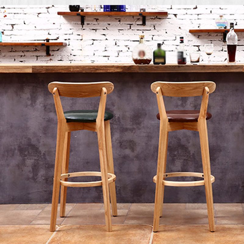 Scandinavian Rubberwood Coffee Shop Stool Footrest Upholstered Bar Stools Clearhalo 'Bar Furniture' 'Bar Stools' 'bar_stools' 'furn' 'furn_bar_stools' 'Furniture' 'furniture_bar_stools' 'Kitchen & Dining Furniture' 1200x1200_4efedc68-729b-45df-9207-8e0497204d68
