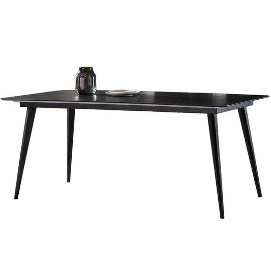 Set di tavoli da pranzo contemporanei 1/4/5/7 PCs Black Sinteded Stone Top tavolo con sedie laterali