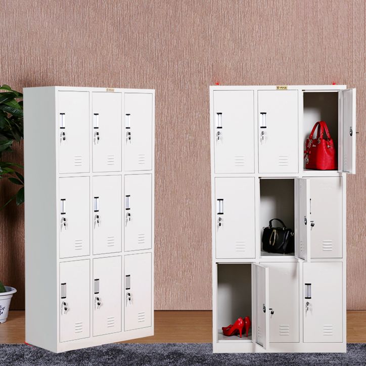 Hinged Metal Wardrobe Armoire Contemporary Grey Wardrobe Cabinet Clearhalo 'Armoires & Wardrobes' 'armoires_wardrobes' 'Bedroom Furniture' 'furn' 'furn_armoires_wardrobes' 'Furniture' 1200x1200_4f000861-6e7a-4e86-91fa-5533d6838968