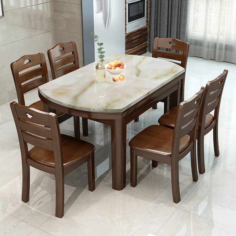 Modern Round Stone Dining Table Rubber Legs Foldable Table for Dining Room Clearhalo 'Dining Tables & Seating' 'Dining Tables' 'dining_table' 'furn' 'furn_dining_table' 'Furniture' 'Kitchen & Dining Furniture' 1200x1200_4f03ba48-a76e-47f0-b05d-a754ff015926