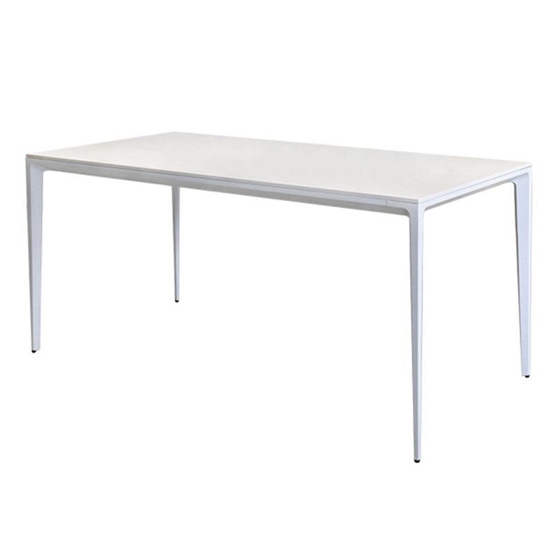 Contemporary Dining Table Sintered Stone Rectangular Table with Metallic Four-leg Clearhalo ' dining_table' 'Dining Tables & Seating' 'Dining Tables' 'Furniture' 'furniture_dining_table' 'Kitchen & Dining Furniture' 'kitchen&dining_furn' 'kitchen' 'kitchen_dining_table' 1200x1200_4f045ff2-fc4b-4f19-b113-15726aff8514