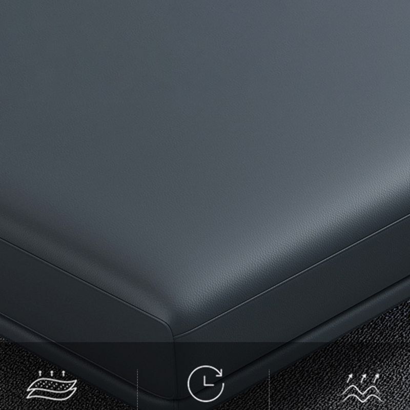 34.64 "H Blue Faux Leather Square Arm Sofa & Chaise for Living Room