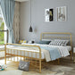 Metal Slat Bed Solid Color Open-Frame Bed With Custom Gold Legs