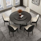 Modern Stone Double Pedestal Dining Table Matte Finish Round Table for Kitchen Clearhalo 'Dining Tables & Seating' 'Dining Tables' 'dining_table' 'furn' 'furn_dining_table' 'Furniture' 'furniture_dining_table' 'Kitchen & Dining Furniture' 'kitchen' 'kitchen_dining_table' 1200x1200_4f05e55d-915d-41bf-9ded-255abfaf25d6