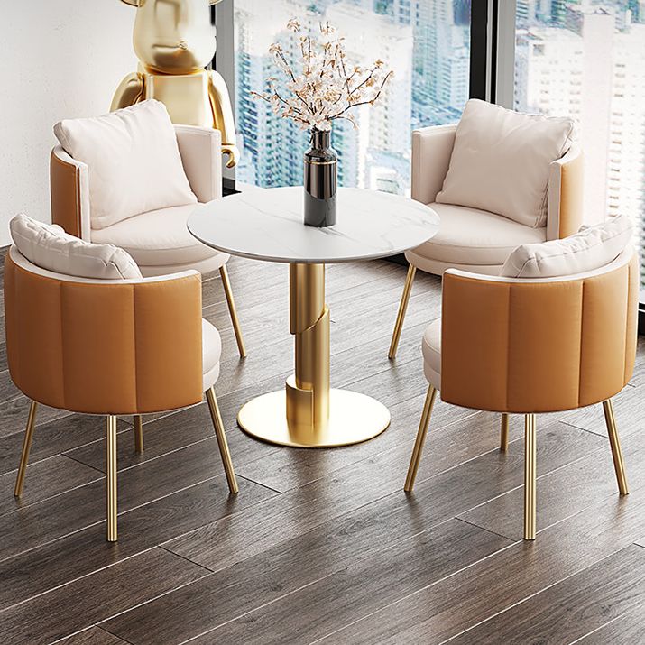 Glam 1/3/4/5 Pieces Dining Set White Sintered Stone Dining Table Clearhalo 'Dining Room Sets' 'Dining Tables & Seating' 'dining_room_set' 'furn' 'furn_dining_room_set' 'Furniture' 'furniture_dining_room_set' 'Kitchen & Dining Furniture' 'kitchen&dining_furn' 'kitchen' 1200x1200_4f061bbf-9c93-4ef0-ad23-d7f3f0575c96