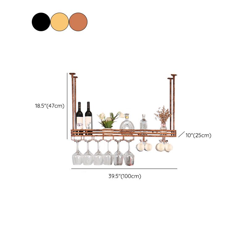 Hanging Wine Rack Metal Wine Bottle & Glass Rack for Dining Room