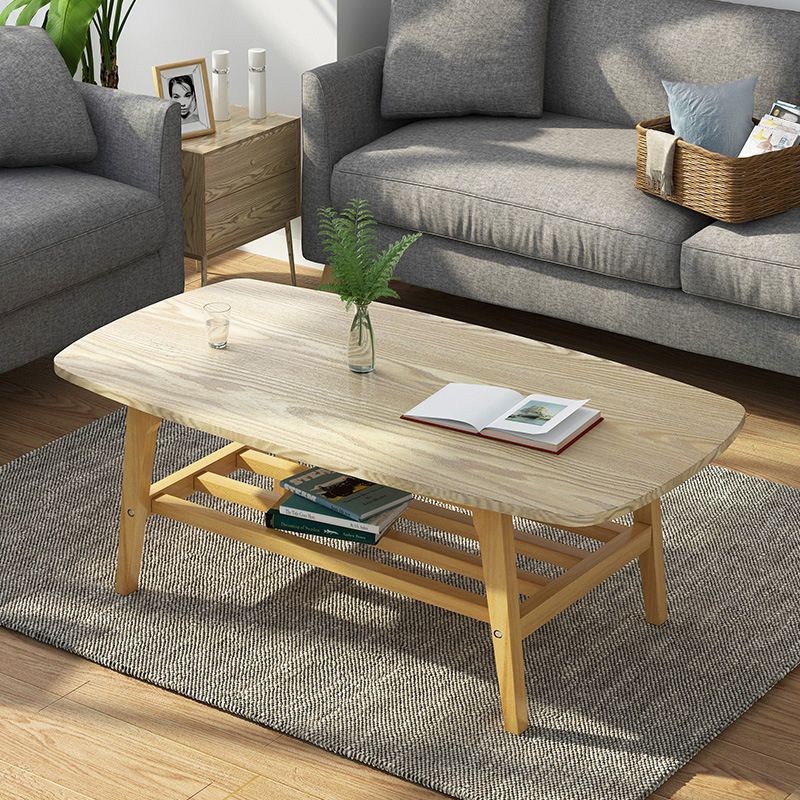 Modern Style Solid Wood Top Rectangular Walnut/wood Coffee Table Clearhalo 'Coffee & Accent Tables' 'Coffee Tables' 'coffee_tables' 'furn' 'furn_coffee_tables' 'Furniture' 'furniture_coffee_tables' 'Living Room Furniture' 1200x1200_4f08b9a0-f49d-4229-bc79-b6d509275414